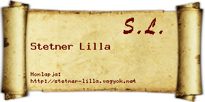 Stetner Lilla névjegykártya